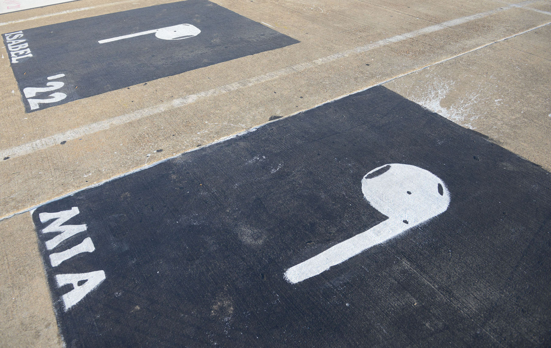 A&M Consolidated HS painted parking spots